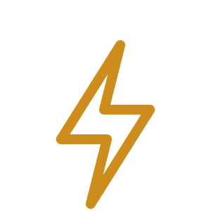Lightning bolt icon on black background